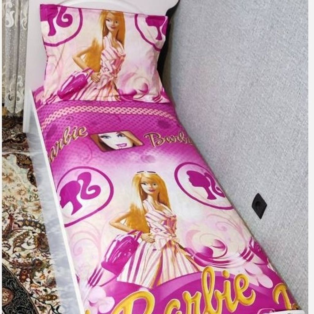 قیمت ارزان روتختی یک نفره دخترانه باربی صورتی روکش تشک دختراته باربی لندن