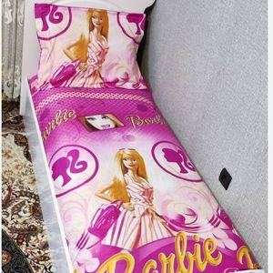 روتختی یک نفره دخترانه باربی صورتی روکش تشک دختراته باربی لندن