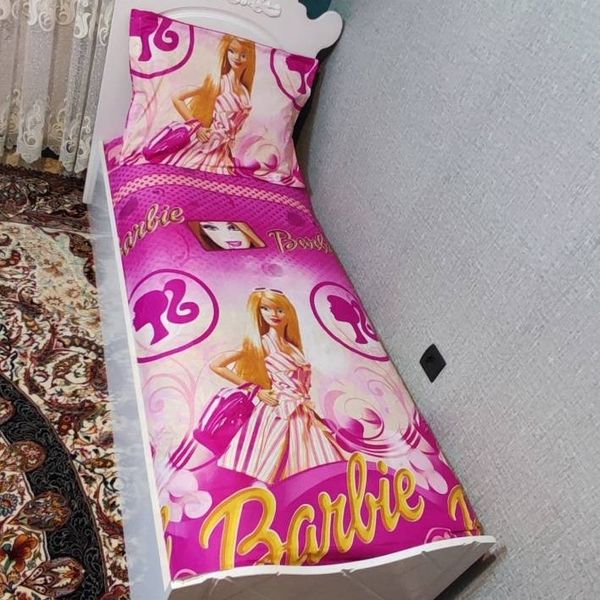 روتختی یک نفره دخترانه باربی صورتی روکش تشک دختراته باربی لندن
