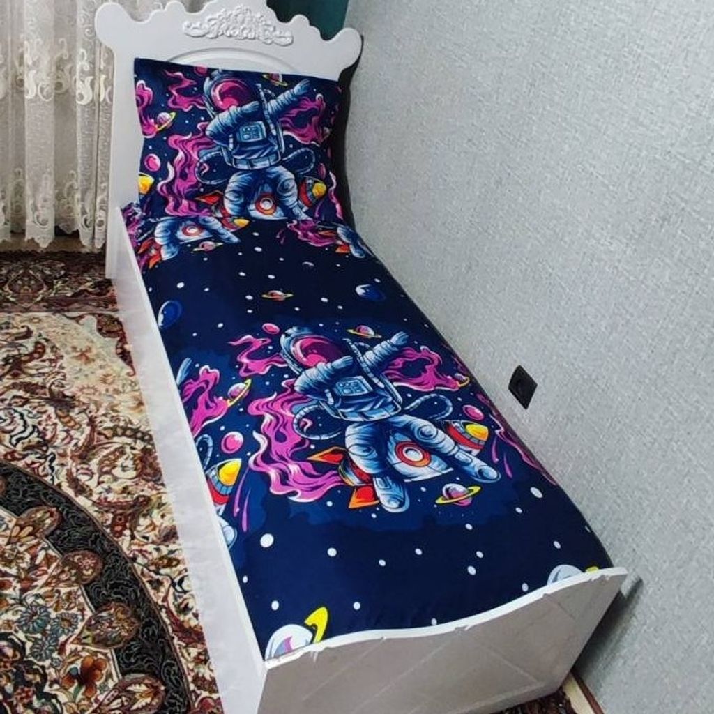 خرید انلاین روتختی یک نفره طرح فضا نورد روتختی فضانورد روکش تشک فضای اسپیس