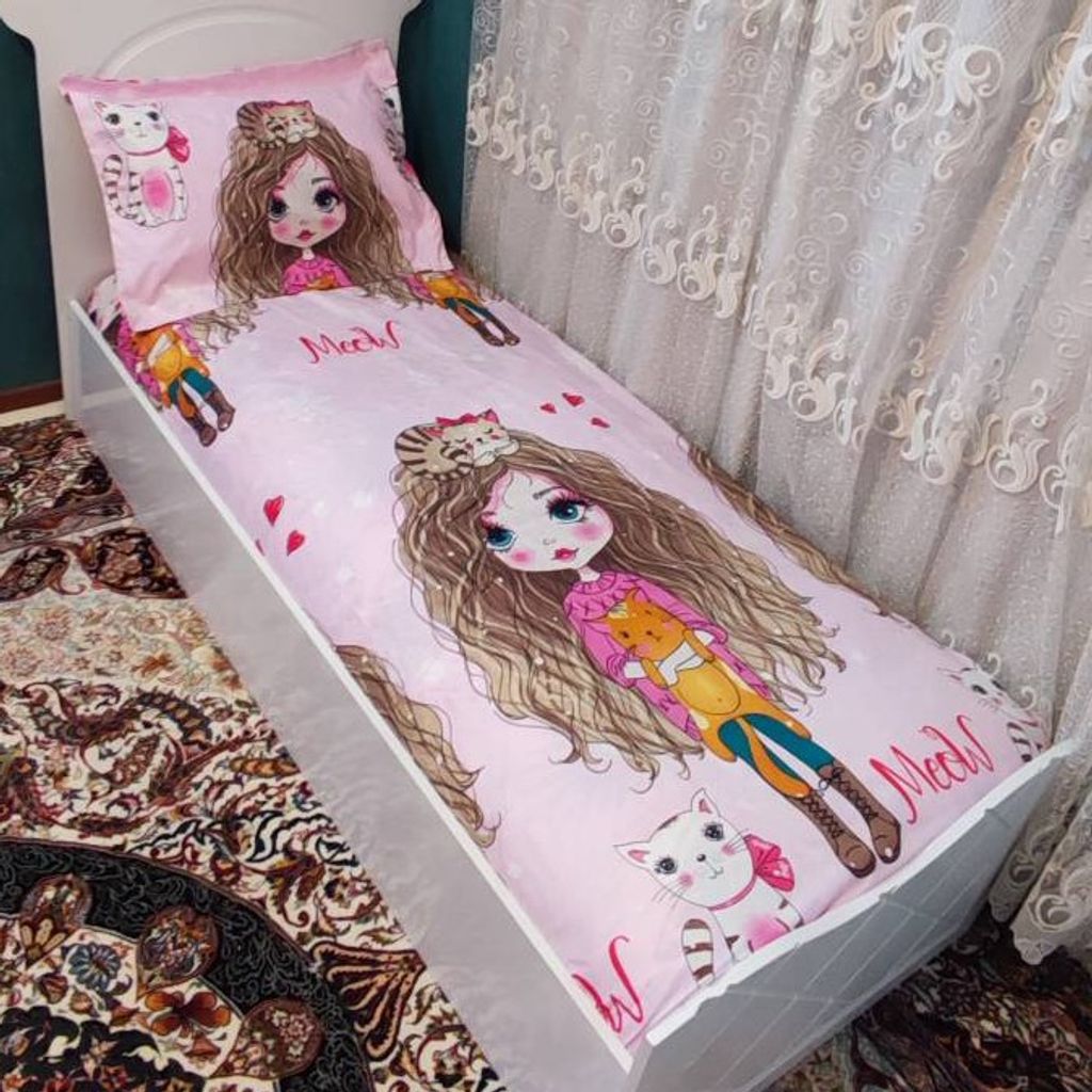 قیمت روتختی عروسکی دخترانه دختر موفر فری یک نفره کشدوزی شده