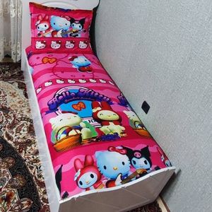 خرید اینترنتی روتختی یک نفره دخترانه کیتی روتختی کرومی روتختی دخترانه کورومی صورتی