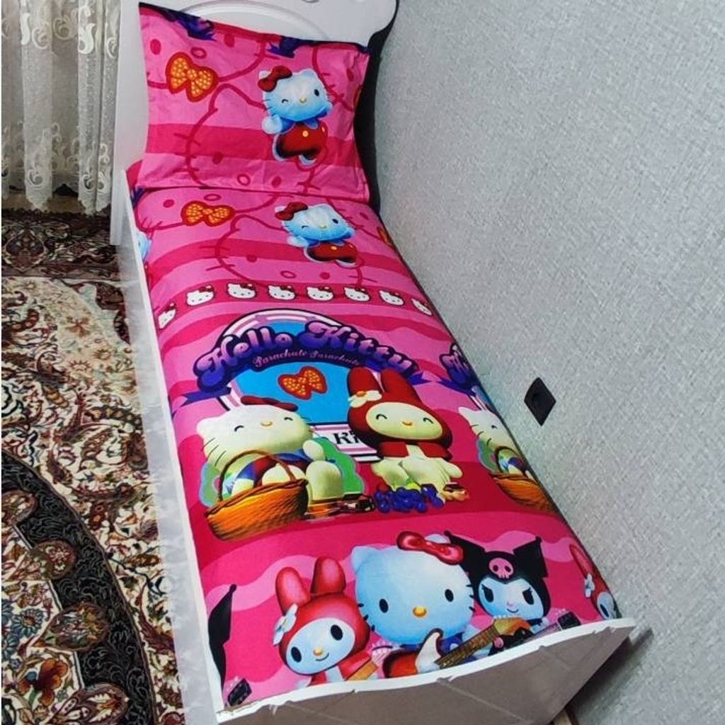 قیمت ارزان روتختی یک نفره دخترانه کیتی روتختی کرومی روتختی دخترانه کورومی صورتی