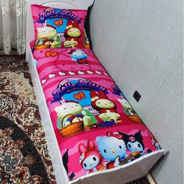 روتختی یک نفره دخترانه کیتی روتختی کرومی روتختی دخترانه کورومی صورتی