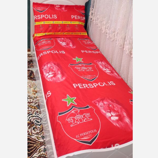 نیم ست روتختی کشدوزی شده یک نفره طرح پرسپولیس پرسپولیسی