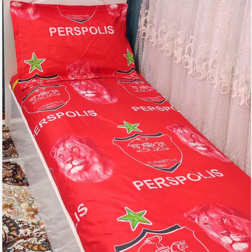 خرید آنلاین نیم ست روتختی کشدوزی شده یک نفره طرح پرسپولیس پرسپولیسی