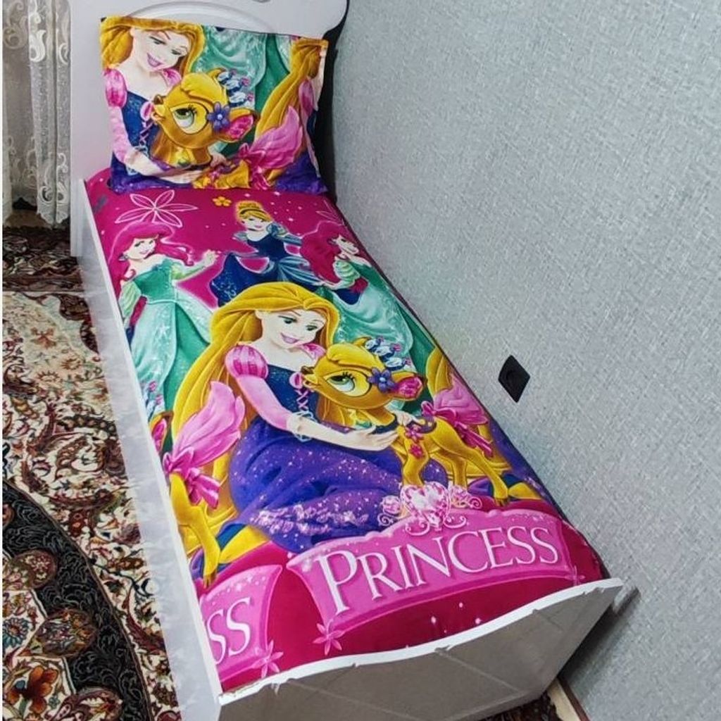 خرید انلاین کاور کش دار  تشک تخت دخترانه یک نفره طرح سیندرلا روتختی دخترانه پرنسس سیندرلا صورتی