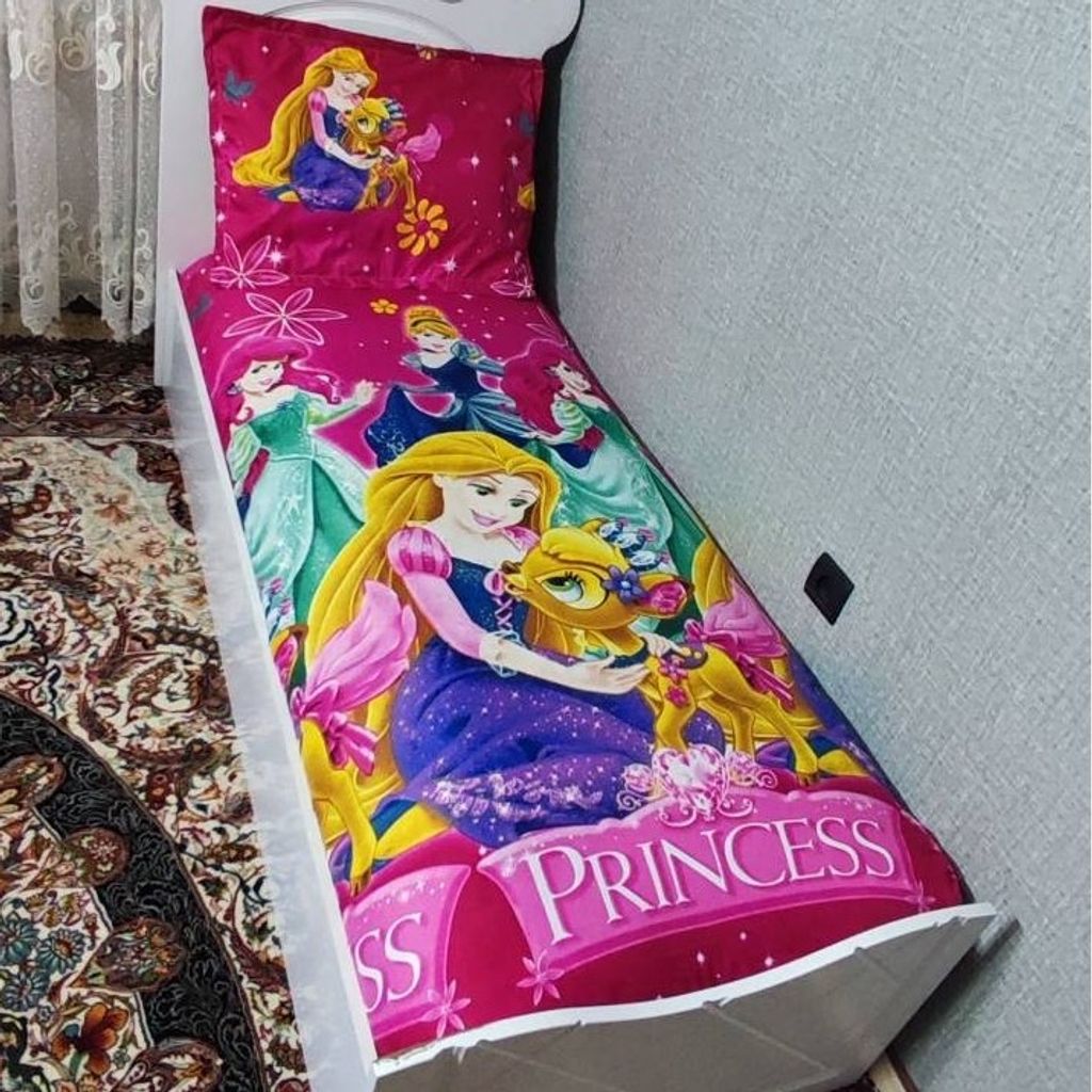 قیمت کاور کش دار  تشک تخت دخترانه یک نفره طرح سیندرلا روتختی دخترانه پرنسس سیندرلا صورتی