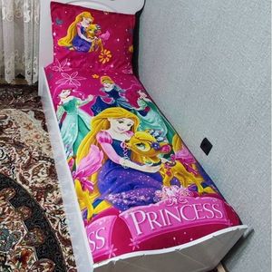 قیمت کاور کش دار  تشک تخت دخترانه یک نفره طرح سیندرلا روتختی دخترانه پرنسس سیندرلا صورتی