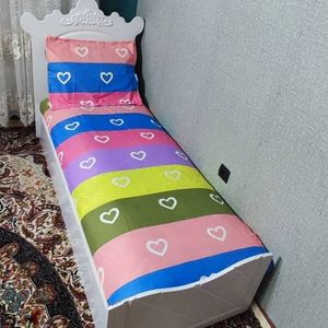 قیمت روکش تشک تخت یکنفره همراه یک عدد روبالش  وتختی مداد رنگی روکش تشک صورتی سبز سوسنی ابی گلبهی زرد