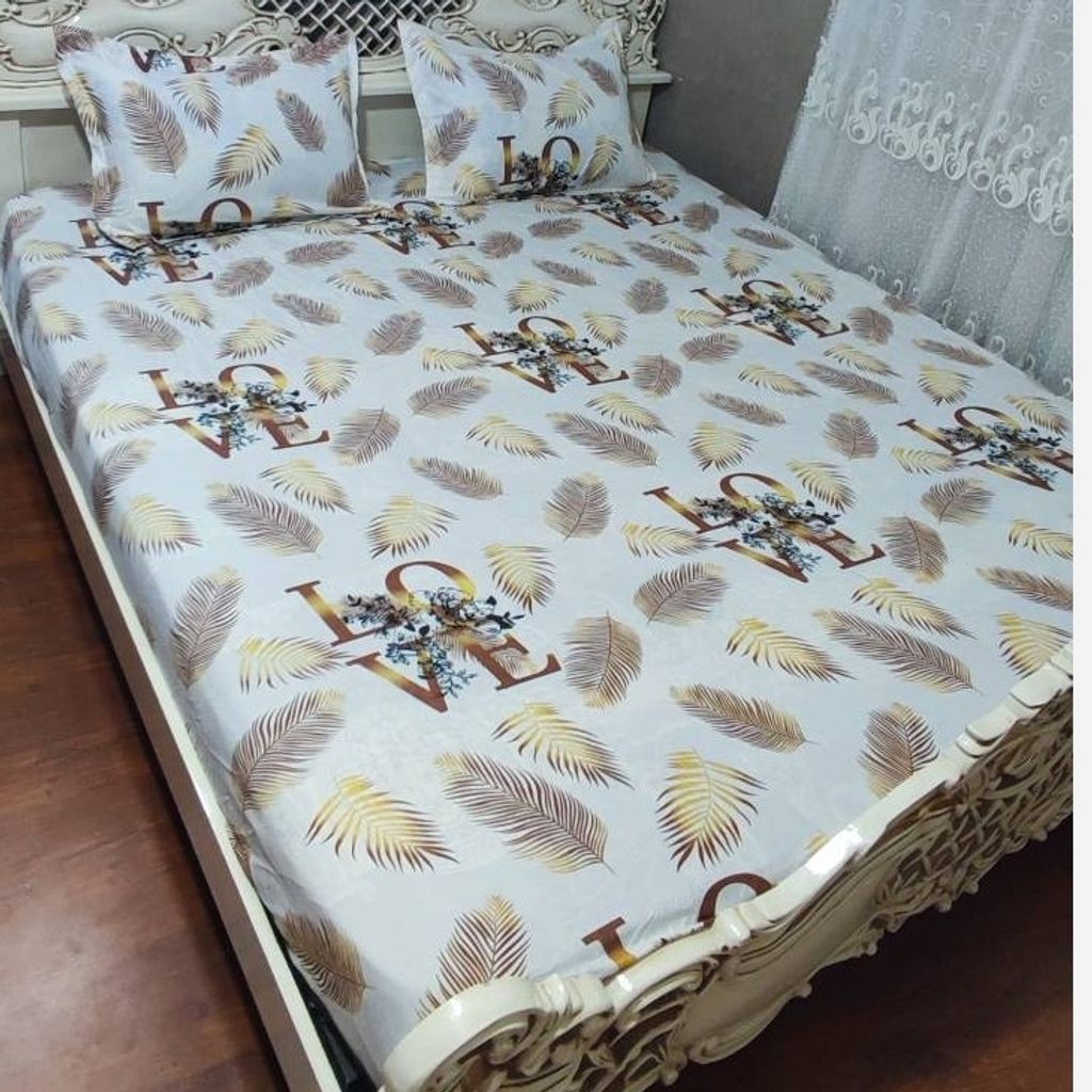 مشخصات روتختی دور کش دونفره نفره کرم سفید روتختی دونفره نسکافه ای برگ