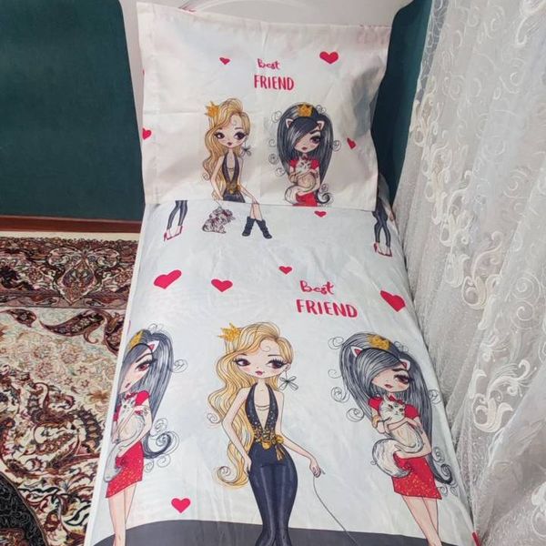 روتختی کشدار دخترانه سفید زغال سنگی عروسک دار د بست