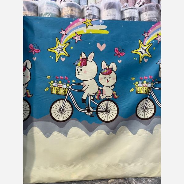 ملحفه پارچه متری برای تشک و پرده خرگوش دوچرخه سوار ابی