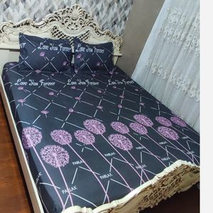 نیم ست روتختی دونفره طرح قاصدک زمینه طوسی