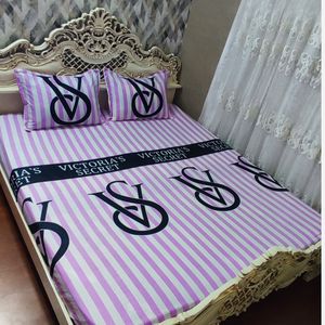 قیمت ارزان نیم ست روتختی دونفره ویکتوریا سکرت صورتی سفید
