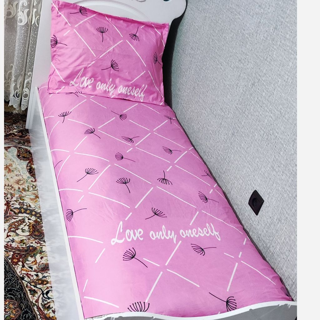 خرید انلاین نیم ست رو تختی دورکش تخت تک نفره قاصدک صورتی 