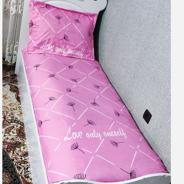 نیم ست رو تختی دورکش تخت تک نفره قاصدک صورتی