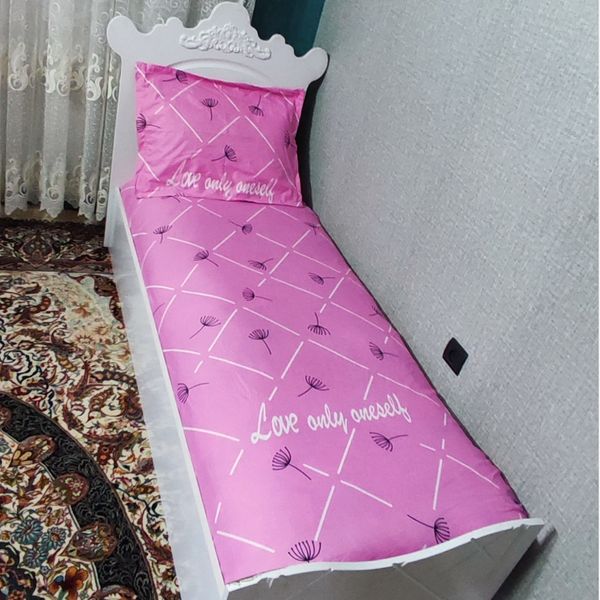 نیم ست رو تختی دورکش تخت تک نفره قاصدک صورتی