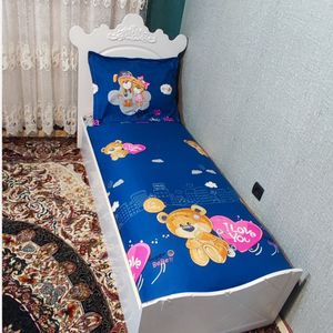 قیمت روتختی نیم ست ملافه کشدوزی و روبالشی عروسکی طرح خرس قلبی لاو