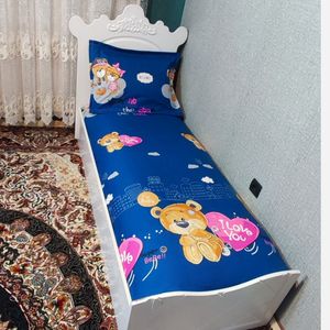 قیمت ارزان روتختی نیم ست ملافه کشدوزی و روبالشی عروسکی طرح خرس قلبی لاو