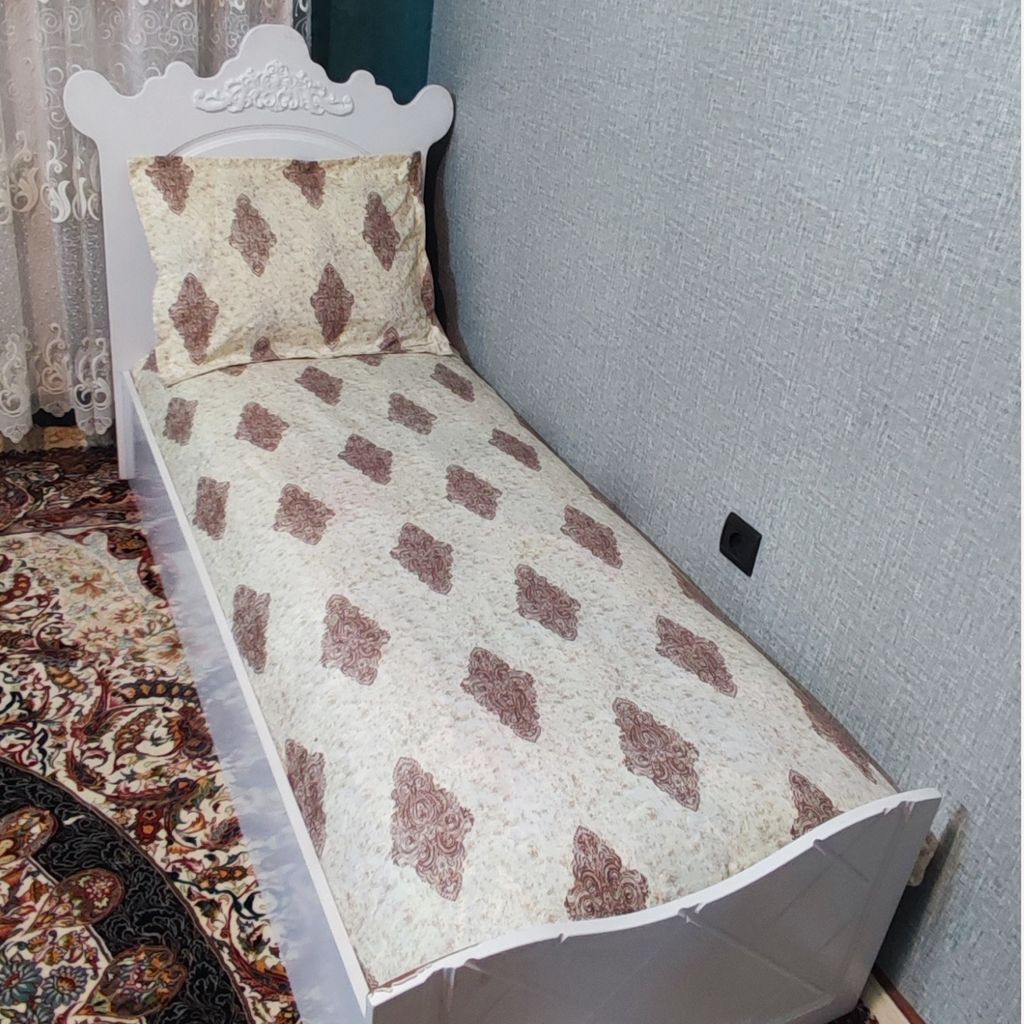 مشخصات روتختی دوتکه تخت یکنفره طرح دار قهوه ای زمینه کرم