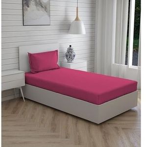 روتختی ساده صورتی پارچه ساده ملحفه کشدار تخت یکنفره