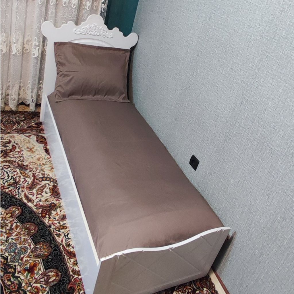 خرید آنلاین ملحفه کشدار تشک تخت یکنفره ساده رنگ نسکافه ای 