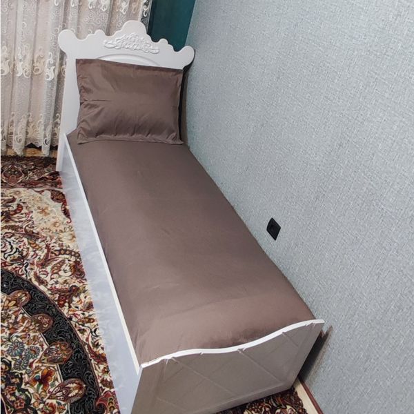 ملحفه کشدار تشک تخت یکنفره ساده رنگ نسکافه ای