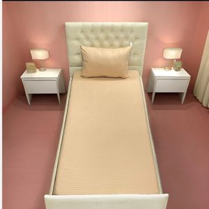 ملحفه کشدار تخت نیم ست  روتختی هتلی نخودی کرم