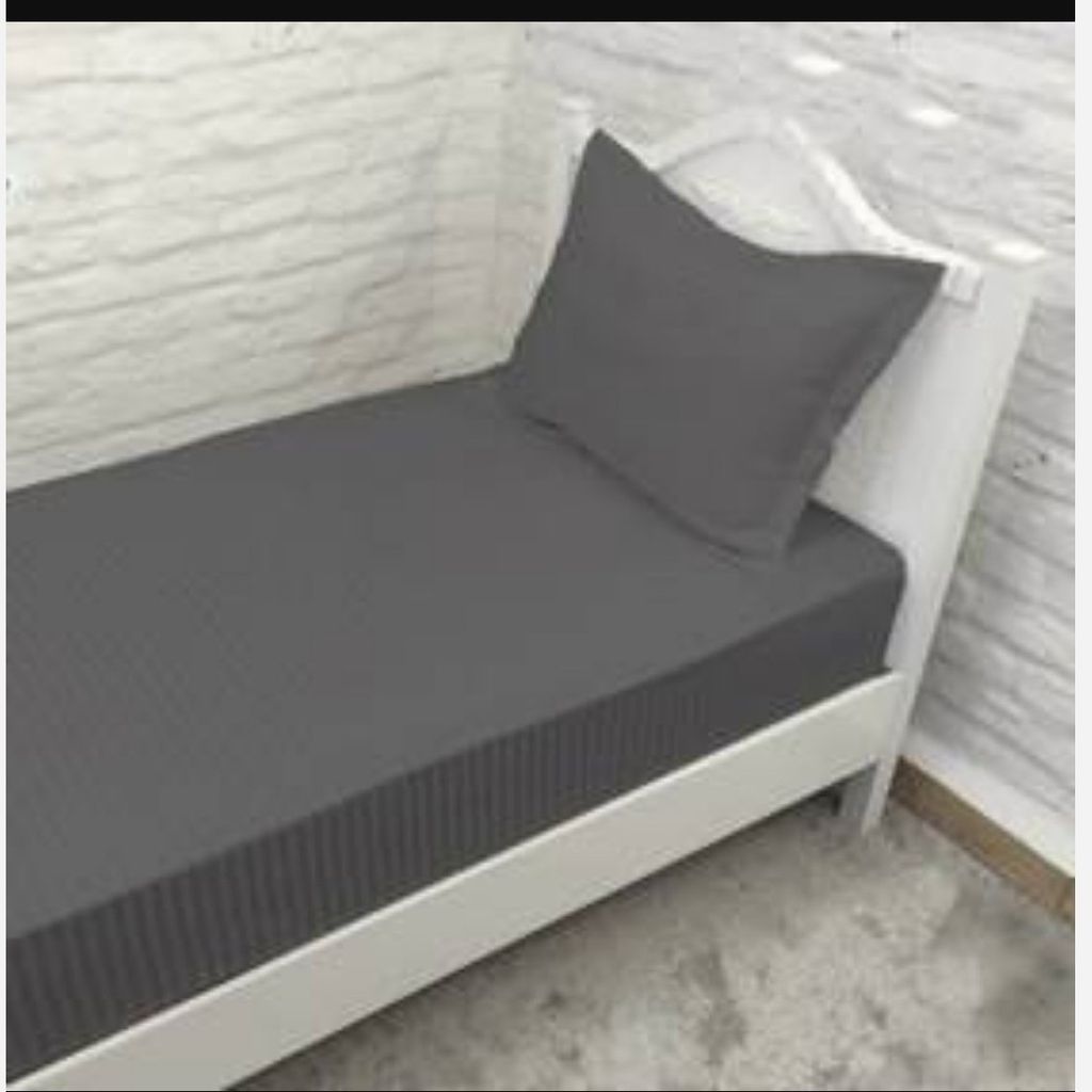 خرید اینترنتی روتختی هتلی ملحفه کشدار تشک تخت یکنفره طوسی ذغالی