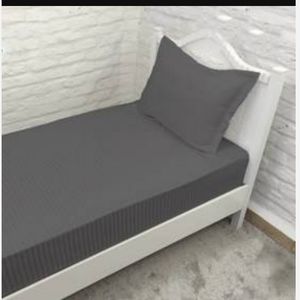 روتختی هتلی ملحفه کشدار تشک تخت یکنفره طوسی ذغالی