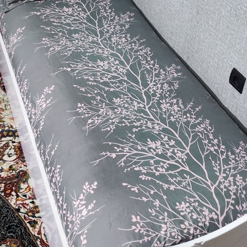 خرید آنلاین ملحفه دورکش تخت یک نفره طوسی صورتی