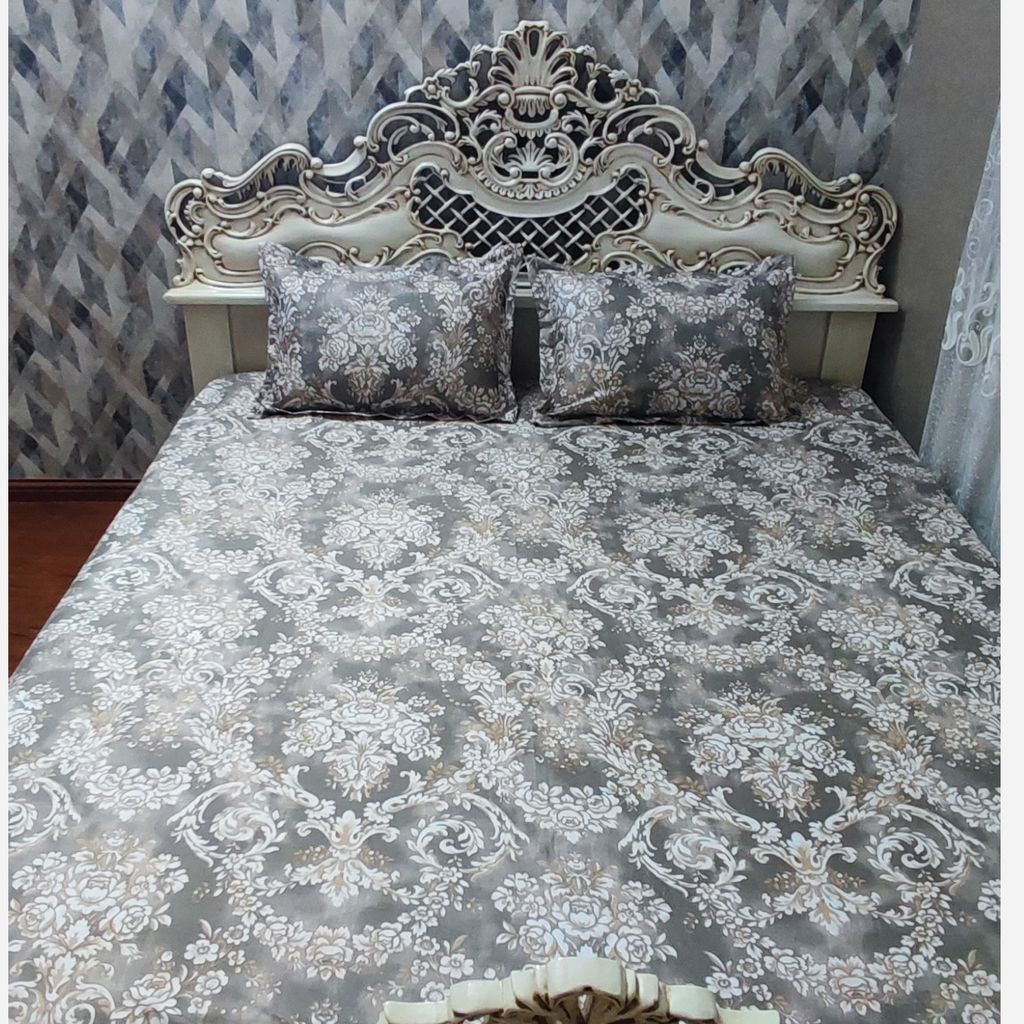 خرید انلاین نیم ست روتختی 2نفره  گلدار زمینه نسکافه ای