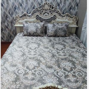 خرید انلاین نیم ست روتختی 2نفره  گلدار زمینه نسکافه ای