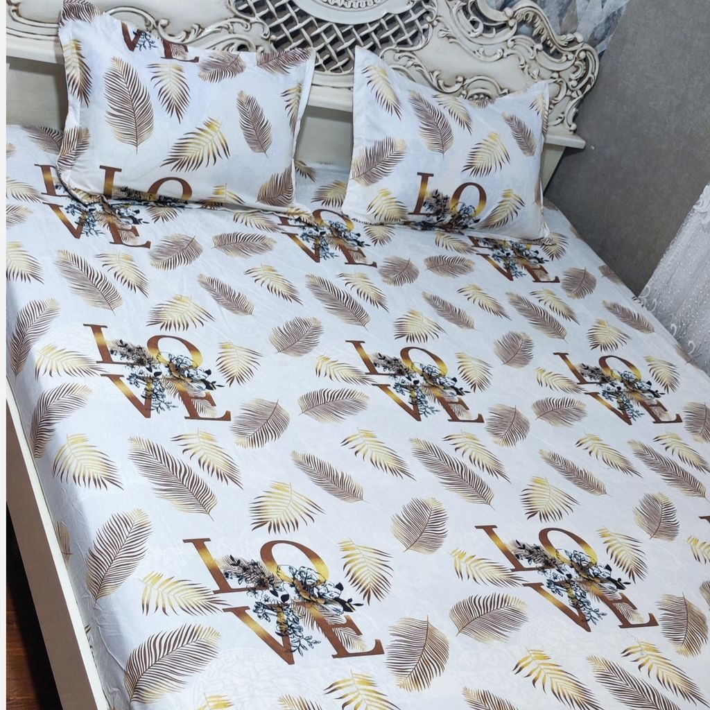 قیمت ارزان روتختی دورکشدوزی شده دونفره طرح لاو