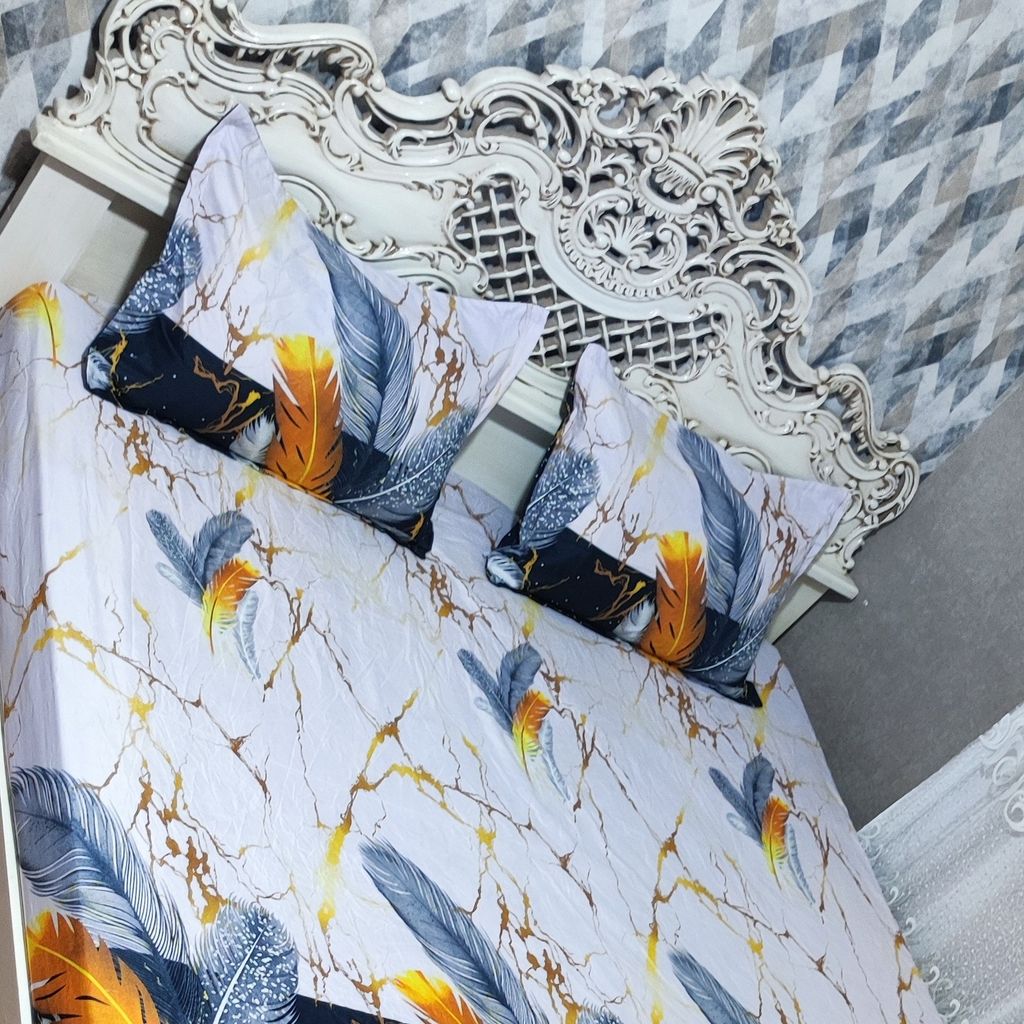 خرید آنلاین ملحفه تشک تخت دونفره  عرض 180 و عرض 160 طرح ماربل پردار