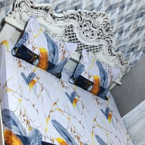 خرید آنلاین ملحفه تشک تخت دونفره  عرض 180 و عرض 160 طرح ماربل پردار