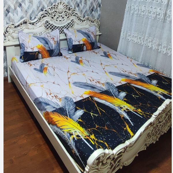 ملحفه تشک تخت دونفره  عرض 180 و عرض 160 طرح ماربل پردار