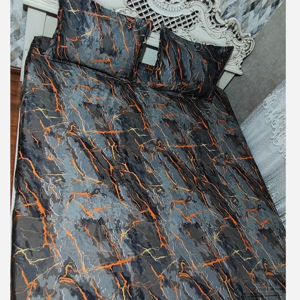 روتختی ملحفه کشدار  و رو بالش سنگی  ماربل دونفره