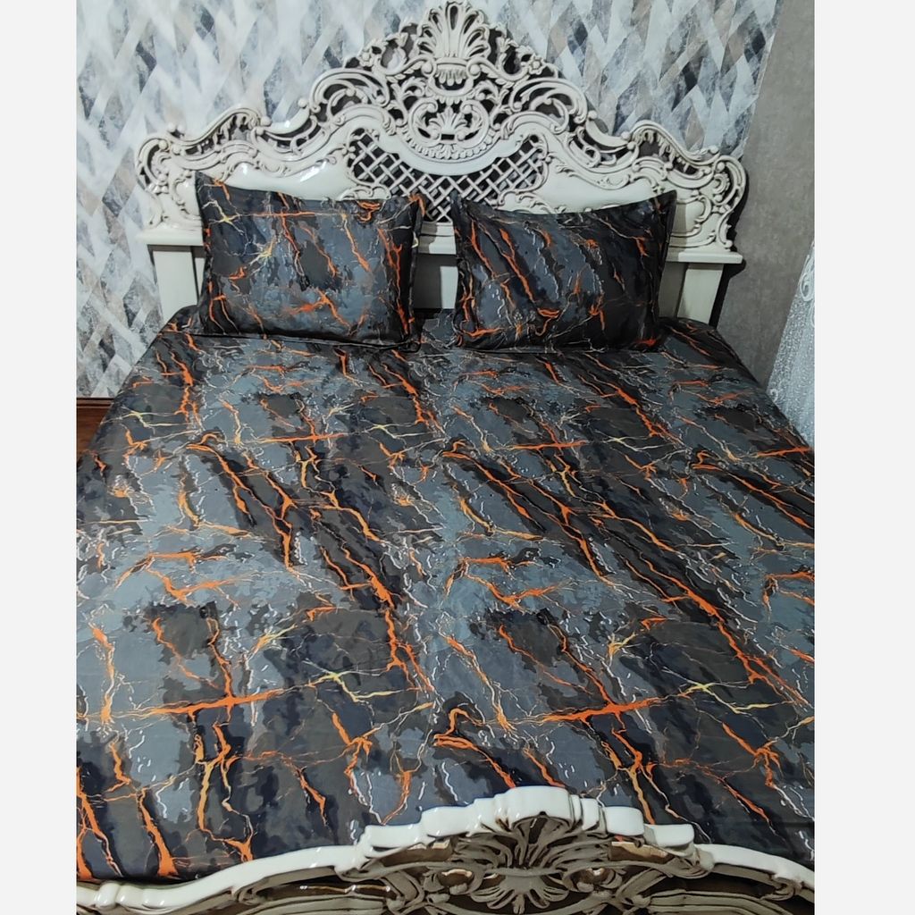 قیمت روتختی ملحفه کشدار  و رو بالش سنگی  ماربل دونفره