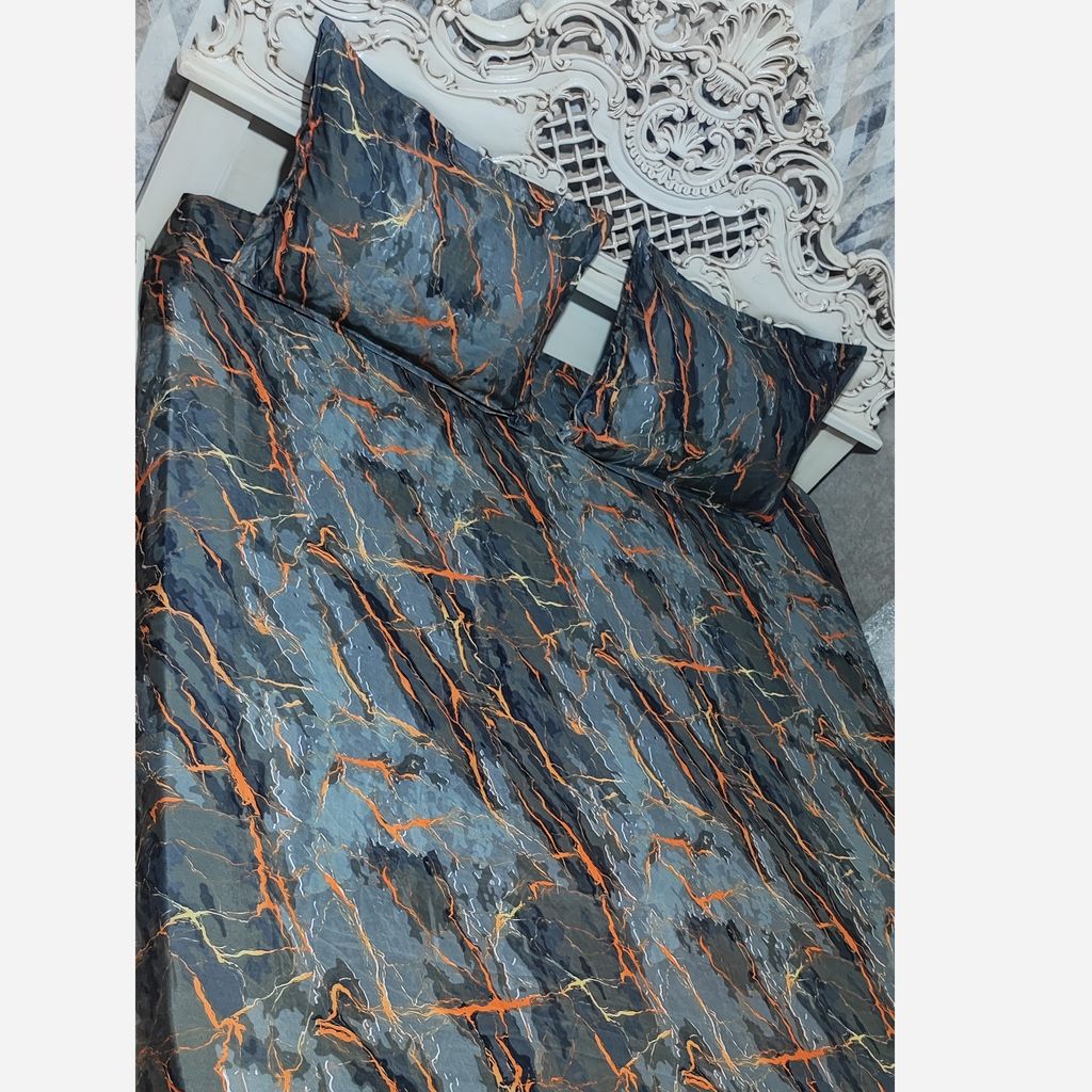 قیمت روتختی ملحفه کشدار  و رو بالش سنگی  ماربل دونفره