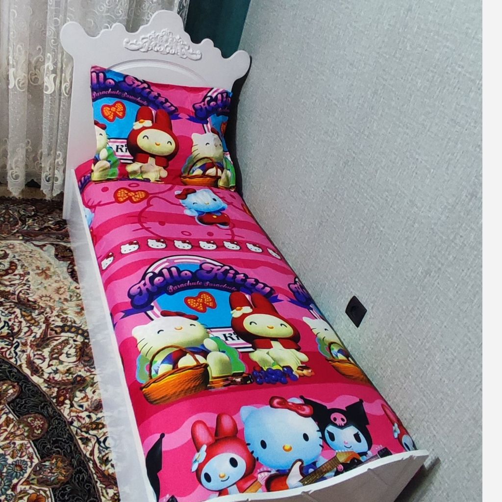 فروش اینترنتی روتختی دوتکه تخت یک نفره دخترانه کیتی وکرومی