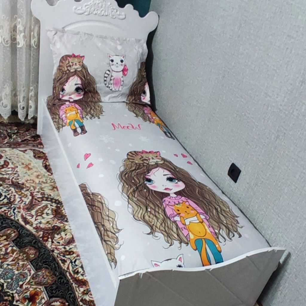 مشخصات روتختی یک نفره موفرفری زمینه سفید کنفی