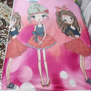 قیمت ارزان کاورتشک  روتختی تک نفره  طرح دخترانه
