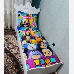 خرید انلاین ملحفه تخت یکنفره عروسکی روتختی تک نفره طرح تی سام تی سام