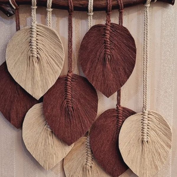 دیوار کوب برگ مکرومه بافی