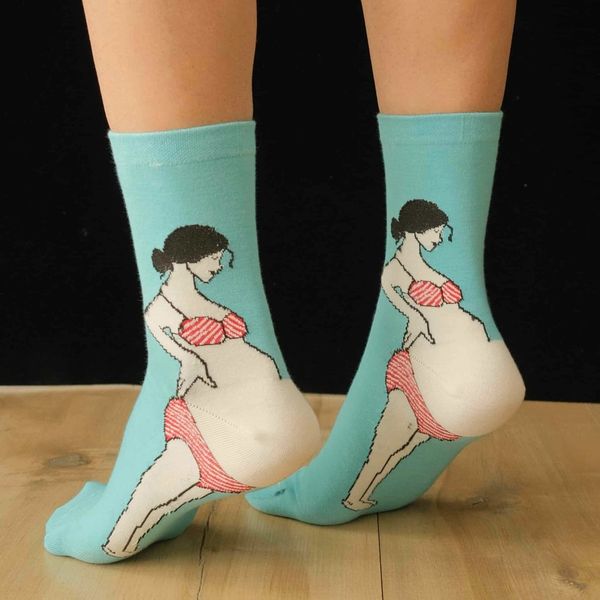 جوراب نیم ساق باردار آبی