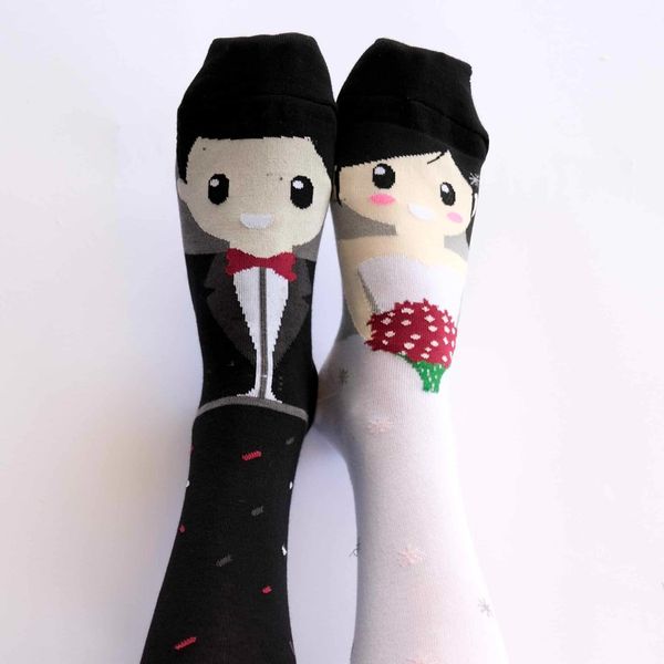 جوراب ساقدار لنگه به لنگه عروس داماد