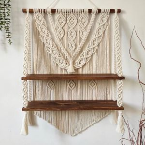 شلف کاربردی دو طبقه مکرومه بافی مدل صدف