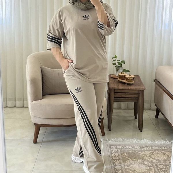 ست تیشرت وشلوار بگ توار دوزی ادیداس